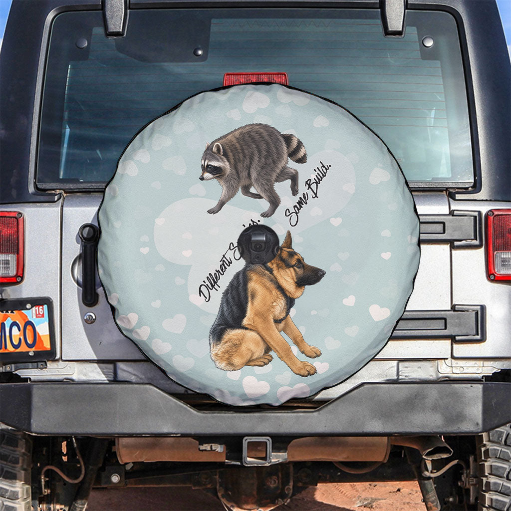 Jimothy The Raccoon And Dogs Spare Tire Cover Different Species Same Build Inspirational Heart