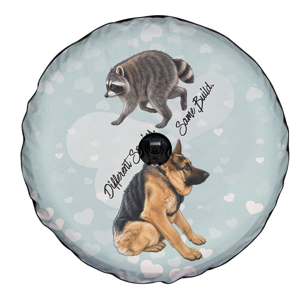 Jimothy The Raccoon And Dogs Spare Tire Cover Different Species Same Build Inspirational Heart