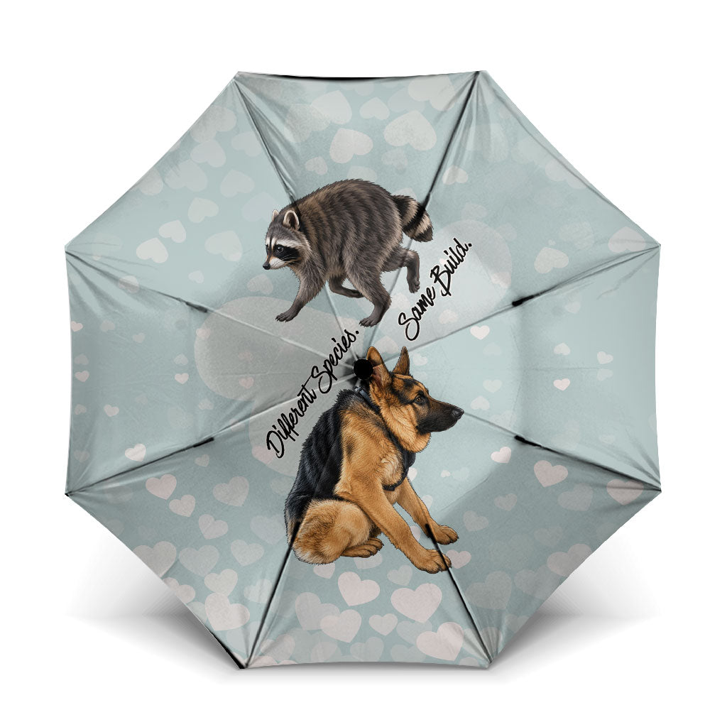 Jimothy The Raccoon And Dogs Umbrella Different Species Same Build Inspirational Heart