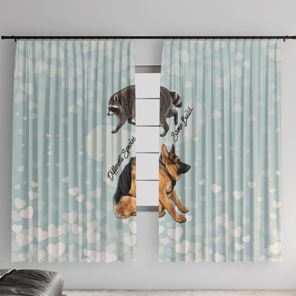 Jimothy The Raccoon And Dogs Window Curtain Different Species Same Build Inspirational Heart