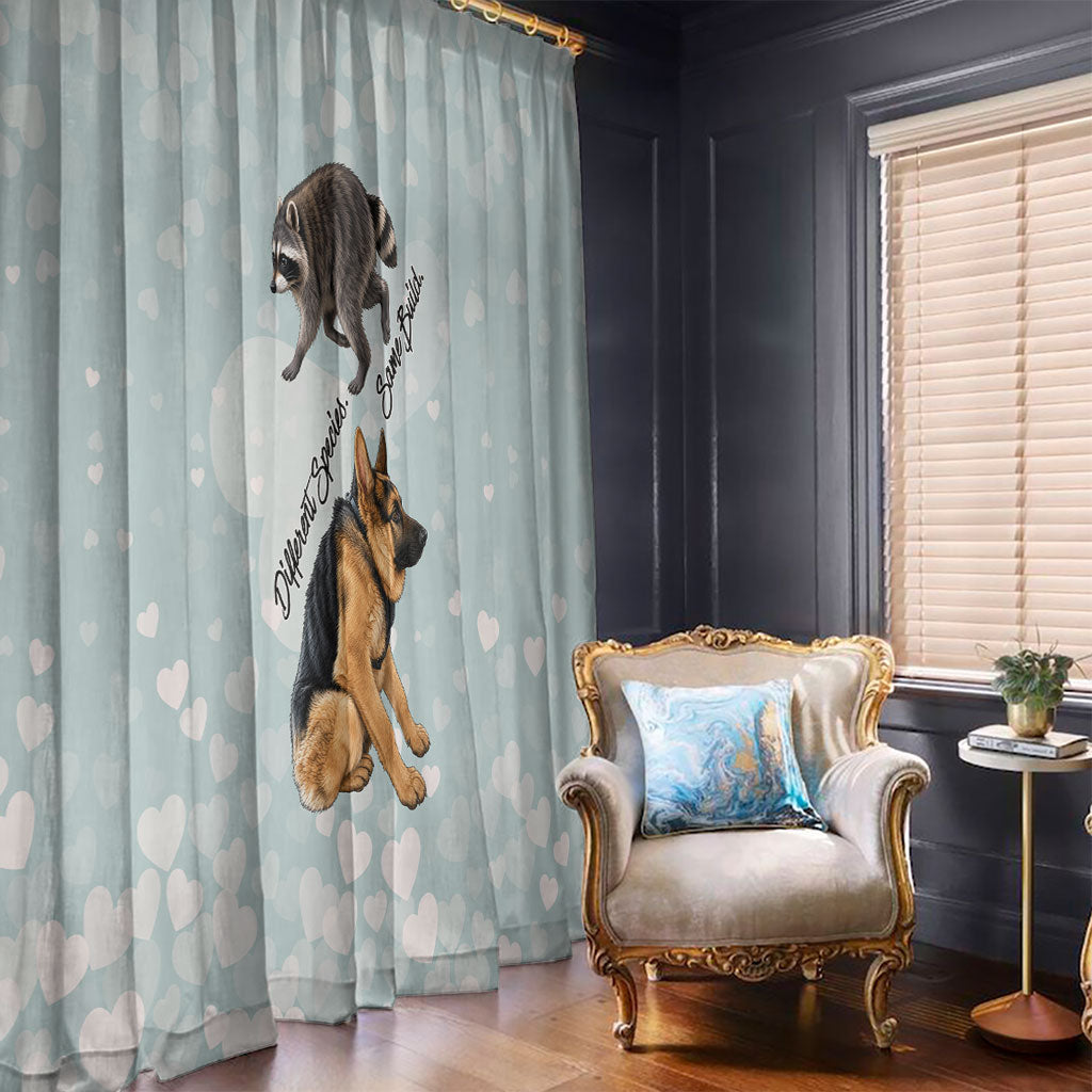 Jimothy The Raccoon And Dogs Window Curtain Different Species Same Build Inspirational Heart