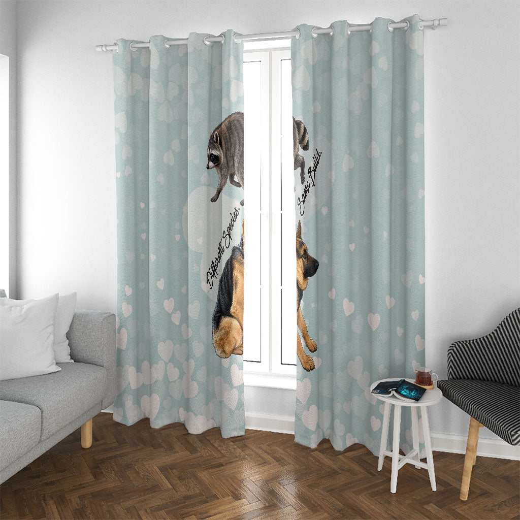Jimothy The Raccoon And Dogs Window Curtain Different Species Same Build Inspirational Heart