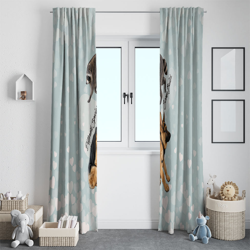 Jimothy The Raccoon And Dogs Window Curtain Different Species Same Build Inspirational Heart