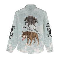 Jimothy The Raccoon And Dogs Women Casual Shirt Different Species Same Build Inspirational Heart