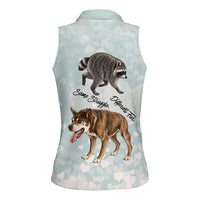 Jimothy The Raccoon And Dogs Women Sleeveless Polo Shirt Different Species Same Build Inspirational Heart