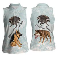 Jimothy The Raccoon And Dogs Women Sleeveless Polo Shirt Different Species Same Build Inspirational Heart