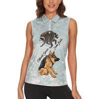 Jimothy The Raccoon And Dogs Women Sleeveless Polo Shirt Different Species Same Build Inspirational Heart