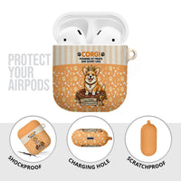 Corgi Powered By Treats And Short Legs AirPods Case Royal Crown Low Rider Funny Dog Quote Paw