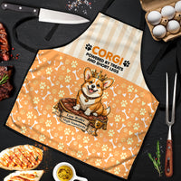 Corgi Powered By Treats And Short Legs Apron Royal Crown Low Rider Funny Dog Quote Paw