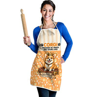 Corgi Powered By Treats And Short Legs Apron Royal Crown Low Rider Funny Dog Quote Paw