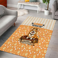 Corgi Powered By Treats And Short Legs Area Rug Royal Crown Low Rider Funny Dog Quote Paw