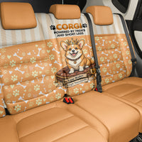Corgi Powered By Treats And Short Legs Back Car Seat Cover Royal Crown Low Rider Funny Dog Quote Paw