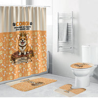 Corgi Powered By Treats And Short Legs Bathroom Set Royal Crown Low Rider Funny Dog Quote Paw