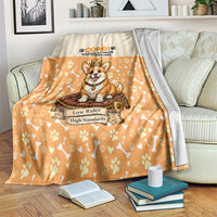 Corgi Powered By Treats And Short Legs Blanket Royal Crown Low Rider Funny Dog Quote Paw