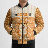 Corgi Powered By Treats And Short Legs Bomber Puffer Jacket Royal Crown Low Rider Funny Dog Quote Paw