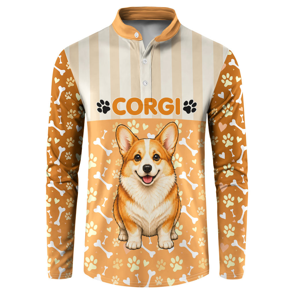 Corgi Powered By Treats And Short Legs Button Sweatshirt Royal Crown Low Rider Funny Dog Quote Paw