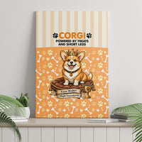 Corgi Powered By Treats And Short Legs Canvas Wall Art Royal Crown Low Rider Funny Dog Quote Paw