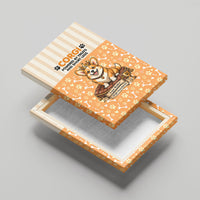 Corgi Powered By Treats And Short Legs Canvas Wall Art Royal Crown Low Rider Funny Dog Quote Paw