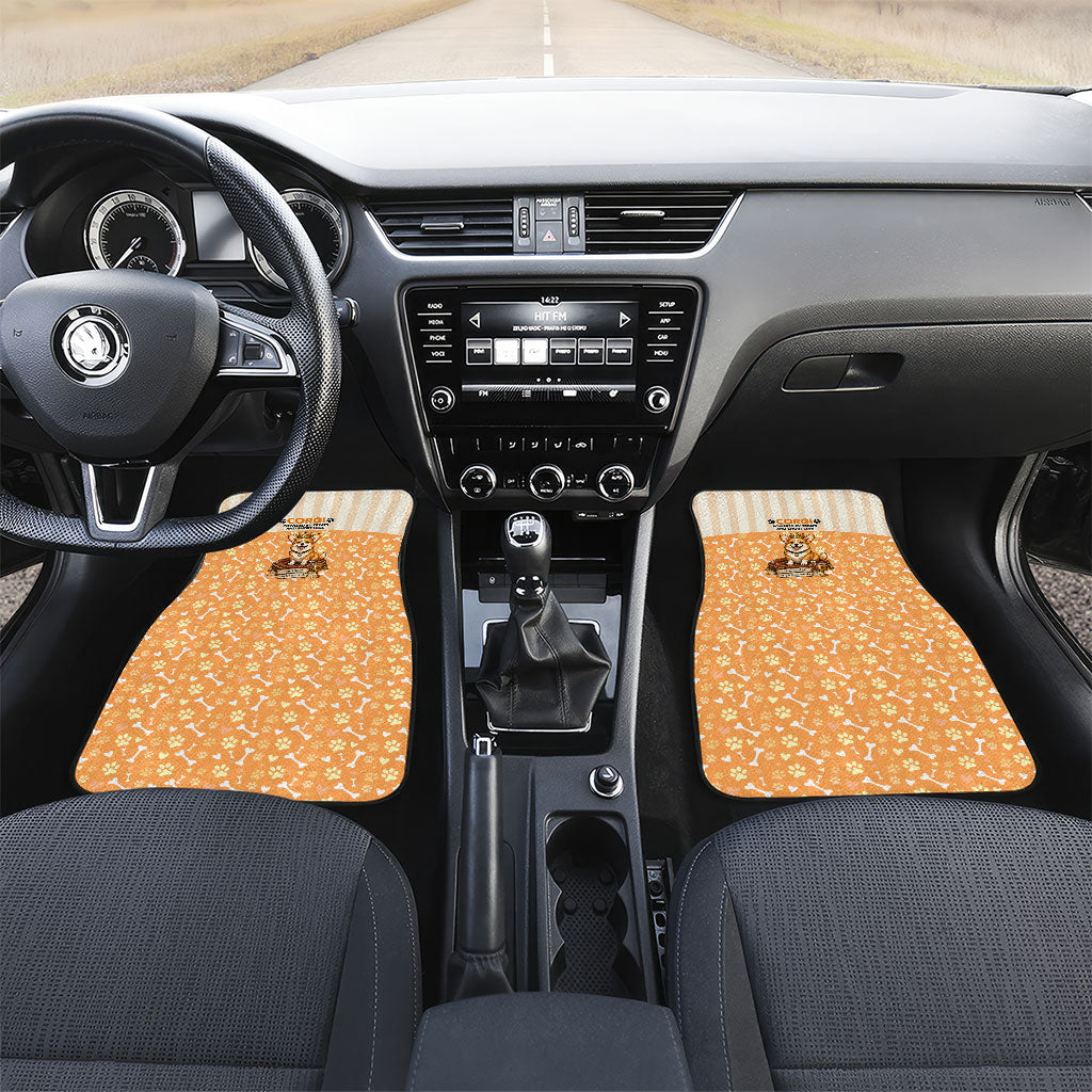 Corgi Powered By Treats And Short Legs Car Mats Royal Crown Low Rider Funny Dog Quote Paw