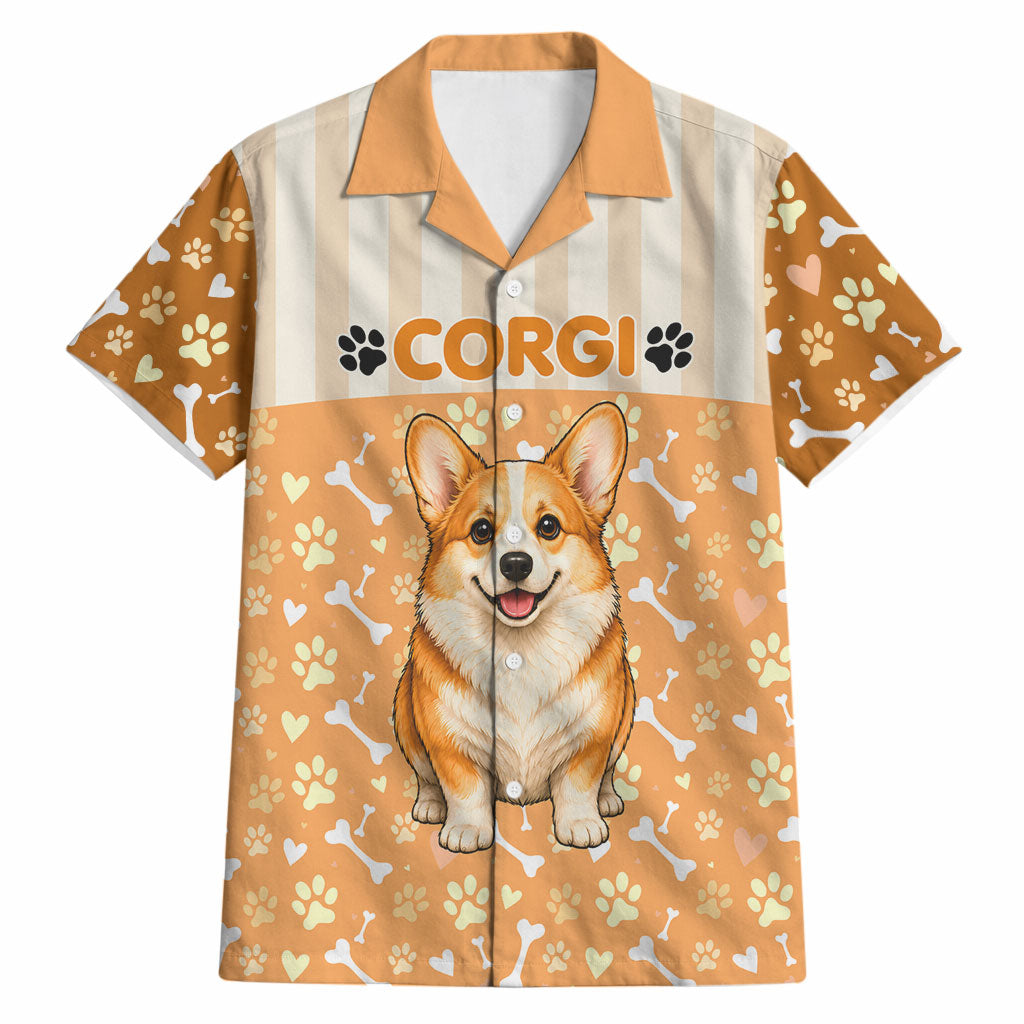 Corgi Powered By Treats And Short Legs Hawaiian Shirt Royal Crown Low Rider Funny Dog Quote Paw