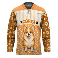 Corgi Powered By Treats And Short Legs Hockey Jersey Royal Crown Low Rider Funny Dog Quote Paw