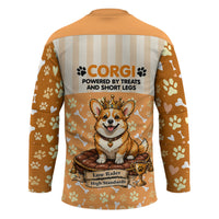 Corgi Powered By Treats And Short Legs Hockey Jersey Royal Crown Low Rider Funny Dog Quote Paw