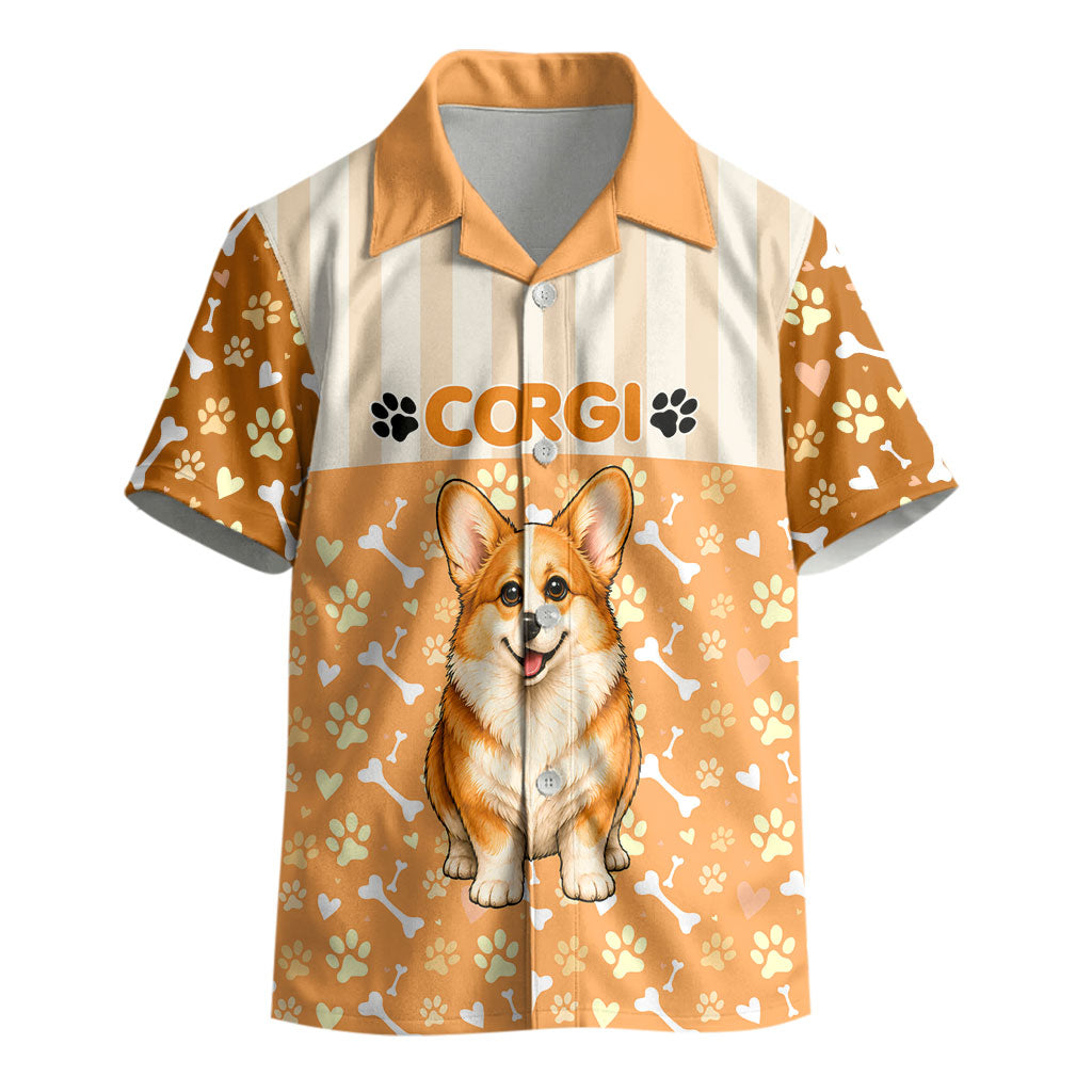 Corgi Powered By Treats And Short Legs Kid Hawaiian Shirt Royal Crown Low Rider Funny Dog Quote Paw