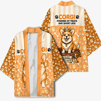 Corgi Powered By Treats And Short Legs Kimono Royal Crown Low Rider Funny Dog Quote Paw
