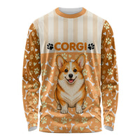 Corgi Powered By Treats And Short Legs Long Sleeve Shirt Royal Crown Low Rider Funny Dog Quote Paw