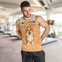 Corgi Powered By Treats And Short Legs Men Tank Top Royal Crown Low Rider Funny Dog Quote Paw