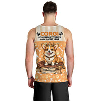 Corgi Powered By Treats And Short Legs Men Tank Top Royal Crown Low Rider Funny Dog Quote Paw
