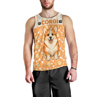 Corgi Powered By Treats And Short Legs Men Tank Top Royal Crown Low Rider Funny Dog Quote Paw