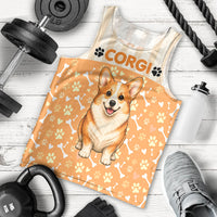 Corgi Powered By Treats And Short Legs Men Tank Top Royal Crown Low Rider Funny Dog Quote Paw