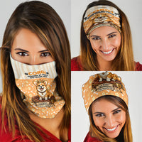 Corgi Powered By Treats And Short Legs Neck Gaiter Royal Crown Low Rider Funny Dog Quote Paw