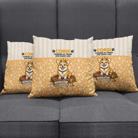 Corgi Powered By Treats And Short Legs Pillow Cover Royal Crown Low Rider Funny Dog Quote Paw