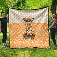 Corgi Powered By Treats And Short Legs Quilt Royal Crown Low Rider Funny Dog Quote Paw