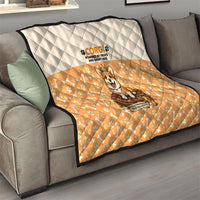 Corgi Powered By Treats And Short Legs Quilt Royal Crown Low Rider Funny Dog Quote Paw