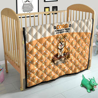 Corgi Powered By Treats And Short Legs Quilt Royal Crown Low Rider Funny Dog Quote Paw