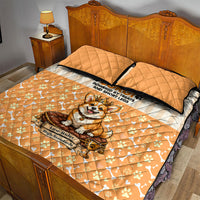 Corgi Powered By Treats And Short Legs Quilt Bed Set Royal Crown Low Rider Funny Dog Quote Paw