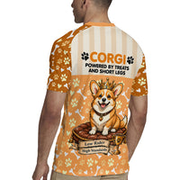 Corgi Powered By Treats And Short Legs Rugby Jersey Royal Crown Low Rider Funny Dog Quote Paw