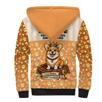 Corgi Powered By Treats And Short Legs Sherpa Hoodie Royal Crown Low Rider Funny Dog Quote Paw