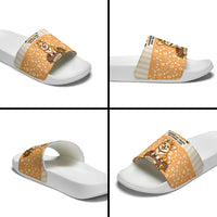 Corgi Powered By Treats And Short Legs Slide Sandals Royal Crown Low Rider Funny Dog Quote Paw