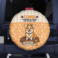 Corgi Powered By Treats And Short Legs Spare Tire Cover Royal Crown Low Rider Funny Dog Quote Paw