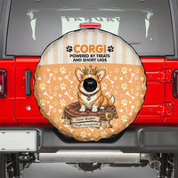 Corgi Powered By Treats And Short Legs Spare Tire Cover Royal Crown Low Rider Funny Dog Quote Paw