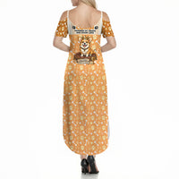Corgi Powered By Treats And Short Legs Summer Maxi Dress Royal Crown Low Rider Funny Dog Quote Paw