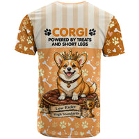 Corgi Powered By Treats And Short Legs T Shirt Royal Crown Low Rider Funny Dog Quote Paw