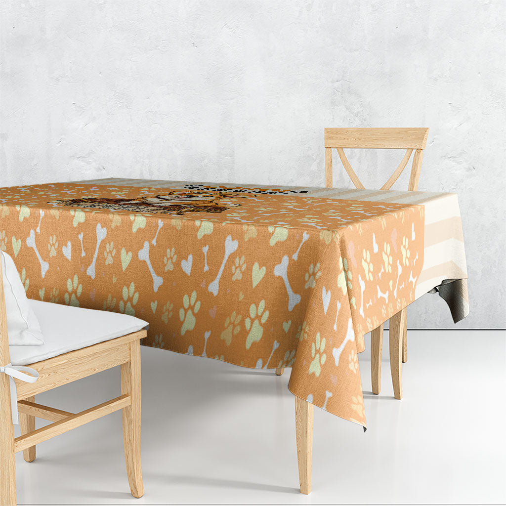 Corgi Powered By Treats And Short Legs Tablecloth Royal Crown Low Rider Funny Dog Quote Paw