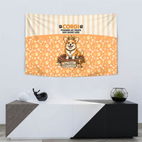 Corgi Powered By Treats And Short Legs Tapestry Royal Crown Low Rider Funny Dog Quote Paw