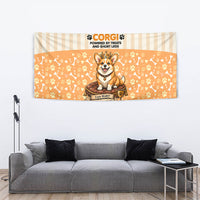Corgi Powered By Treats And Short Legs Tapestry Royal Crown Low Rider Funny Dog Quote Paw