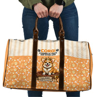 Corgi Powered By Treats And Short Legs Travel Bag Royal Crown Low Rider Funny Dog Quote Paw